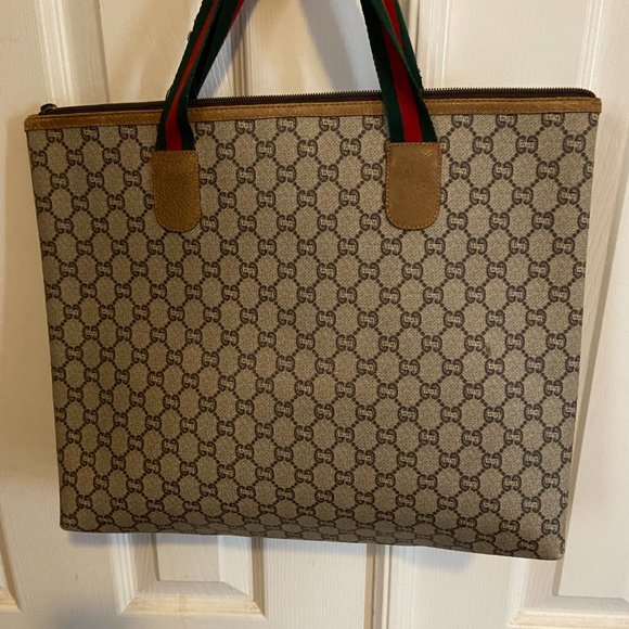 🛑  GUCCI Web Sherry Line GG Plus Tote - Picture 2 of 12